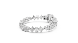 9Kt White <b>Gold</b> Multi Shape Diamond Bracelet 24 Stones 20.07Ct High Jewelry Luxury Couture Statement Bridal Party Wear Luxe - Product Image 2