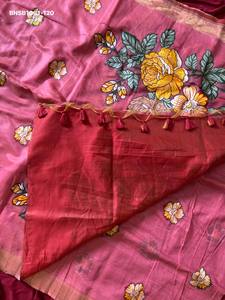 Magnifique Saree en Coton Muga Doux avec Tissage Resham Intégral à Motifs Floraux & Pallu Coloré à Motifs Floraux et Feuilles & Bordure Zari - Exportateur Indien - Product Image 4