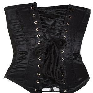 Vestido de Fiesta Ajustado con Corsé de Satén Negro, Escote Corazón, Sin Mangas, con Encaje, Estilo Vintage para Adultos - Product Image 4