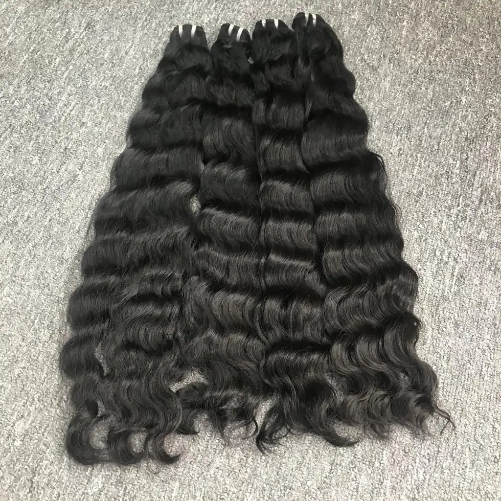 Extensions de cheveux humains vietnamiens ondulés naturels de haute qualité Double dessiné sans enchevêtrement sans perte de produits vietnamiens Top
