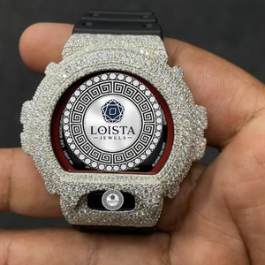 นาฬิกาเพชรโมอิสซาไนต์คุณภาพพรีเมียม ระบบควอตซ์ ETA Caliber ตัวเรือนสแตนเลสสตีล ดีไซน์ฝังเพชรเต็มเรือน ราคาส่งออก - Product Image 2