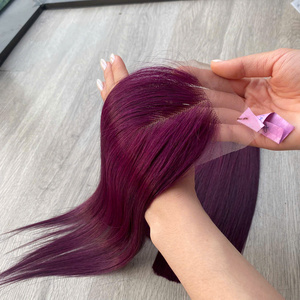 Extensiones de Cabello Vietnamitas 100g, Calidad Superior, Suaves y Sedosas, Lisas, Rizadas a Máquina, Doble Trama, Color Morado - Product Image 2