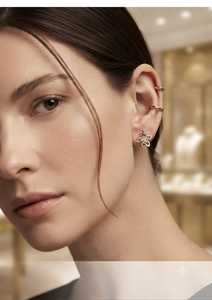 Pendientes de Oro Sólido de 9K con Diamantes Cultivados en Laboratorio, Color Oro Rosa, Diseño Floral, para Mujer, Regalo para Fiesta o Boda - Product Image 2