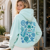 Sweat-shirt à capuche surdimensionné décontracté pour femmes grandes tailles, avec broderie 3D en relief et logo brodé personnalisé