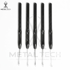 Wholesale Hair Extension Pulling <b>Needle</b> Black Handle Wire Loop <b>Threader</b> Latch Hook Set For Micro Ring Installation - Product Image 4