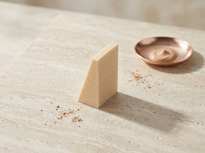 [K-ESSENTIALS] Esponja de Maquillaje Triangular Beige y Borla Profesional sin Látex para Base Líquida y Contorno en Crema - Product Image 4