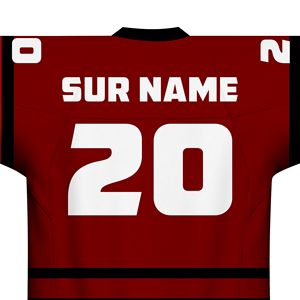 Camiseta Deportiva Personalizada de Lacrosse con Cuello en V, Uniforme Estampado 100% Poliéster de Secado Rápido, Rojo y Negro, para Entrenamiento y Partidos de Club - Product Image 4