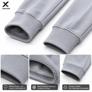X Sports City Joggers fuselés athlétiques en molleton noir pour homme, avec logo personnalisé, design minimaliste, respirants, pour l'automne, coupe régulière, taille haute - Product Image 6