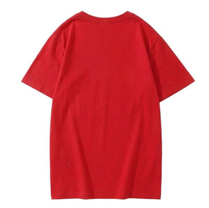 Camiseta Roja Lisa 100% Algodón, Cuello Redondo, Premium, Gruesa, con Impresión de Logotipo Personalizado, para Hombre, Manga Corta, Básica - Product Image 2