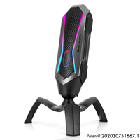 Micrófono RGB Profesional para Streaming y Podcasting, Micrófono de Condensador USB de Escritorio con Reducción de Ruido para Grabación de Voz
