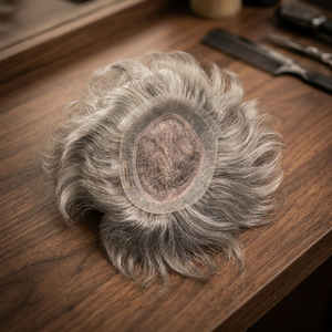 Toupee con Base de Encaje, Cabello Humano 100% Remy, Base Mono Lisa, Nudos Invisibles, Estilo Central, Textura de 8mm - Product Image 5