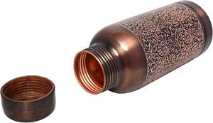 Botella de Agua de Cobre Puro para Hidratación Diaria, Bienestar Ayurvédico, Ecológica, a Prueba de Fugas y con Diseño Elegante - Product Image 5