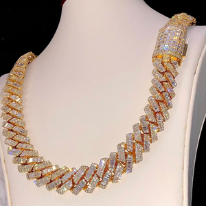AMBER JEWELS T-617 18k <b>Solid</b> <b>Gold</b> Rhodium Plated Geometric Link Chain Bracelet Natural Stone Claw Setting Unisex Wedding Gift - Product Image 2