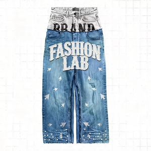 Jean Homme 2026 Style Rétro Délavé Décontracté en Coton Denim Tricoté Respirant Séchage Rapide - Product Image 2