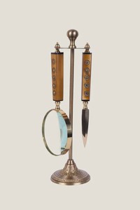 Loupe vintage et ouvre-lettre : ensemble décoratif antique pour bureau, lecture de cartes, accessoire de collection, cadeau - Product Image 3