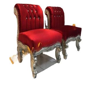 เก้าอี้บัลลังก์ทรงสูงสไตล์โมเดิร์นสีทองสำหรับงานแต่งงาน  สำหรับพระราชาและพระราชินี  ให้เช่าเฟอร์นิเจอร์ตกแต่ง - Product Image 1