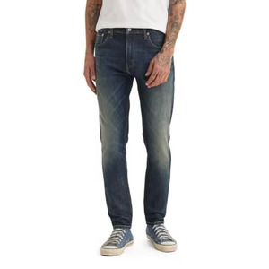 Men's Slim Fit Straight Leg Stonewashed Denim Jeans Mid Waist Casual Cotton Blue Autumn Wear - Product Image 4