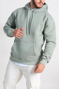 Men's Solid Color Hooded Sweatshirt Cotton Fleece Casual Pullover With Front Pocket Regular Fit Autumn Wear - Product Image 5