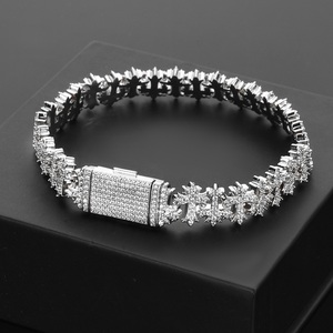 Mens Moissanite Diamond <b>Bracelet</b> 925 <b>Silver</b> Certified Diamond <b>Cross</b> <b>Bracelet</b> Lightweight Iced Out Luxury Hip Hop Jewelry Gift - Product Image 1