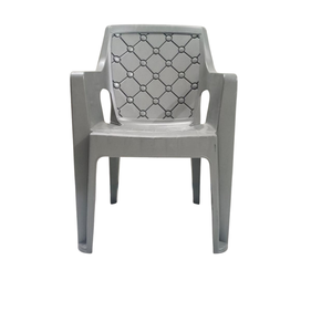 Fauteuil de salon moderne en mousse plastique grise, dossier en forme de flèche, siège de détente pour la maison, le bureau ou l'hôtel - Product Image 4