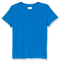 T-shirt à manches courtes col rond bleu roi pour femme, coupe classique, 100 % coton, couleur unie, respirant, en jersey tricoté