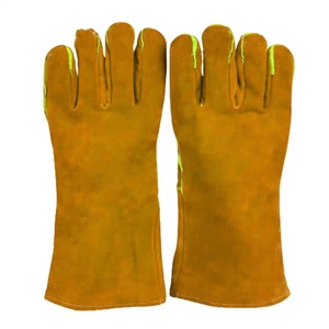 ถุงมือเชื่อมหนังวัวแท้แบบหนาทนทาน ป้องกันไฟและบาด สำหรับงานดับเพลิง - Product Image 4