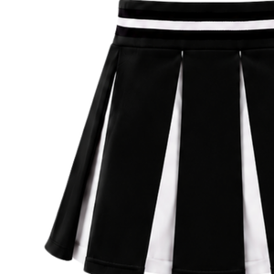 Jupe plissée noire pour femmes, taille haute, uniforme d'équipe athlétique, performance de danse, entraînement, compétition, vêtements de sport - Product Image 3