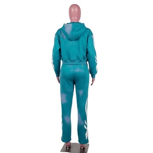 Custom Hooded Casual Solid Acid Wash <b>Tracksuit</b> Set for Athletes Built for Comfort Movement and Stylish Washed Fabric Design - Product Image 2