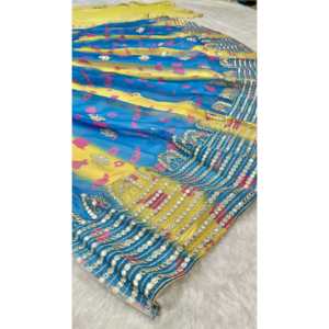 FB Mujer Beautiful Blue Party Wear Lehenga Choli Talla M con Impresión Digital - Product Image 1