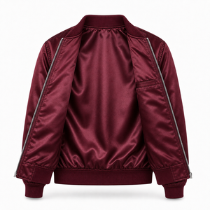 <b>Mens</b> Satin <b>Jacket</b> Custom Embroidery Wholesale Fashion Bomber Outerwear Lightweight Streetwear Factory Supplier - Product Image 3