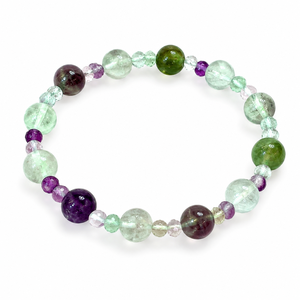 High Quality Natural <b>Rainbow</b> Fluorite Gemstone <b>Bracelet</b> Handmade Healing Stone Beaded Reiki Inspired Anti-Anxiety Relief Jewelry - Product Image 1