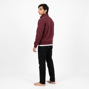 Custom Men Quarter Zipper Sweatshirt <b>Warm</b> <b>Fleece</b> Drop Shoulder Loose Fit High Collar Urban Casual Pullover - Product Image 5