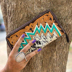 Nouveau véritable sac à main en cuir de fourrure de vachette usiné à la main occidental femmes sac de soirée élégant et pochette en fourrure usinée ensemble Combo Unique - Product Image 3