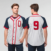 Chemises de baseball oversize pour hommes à prix d'usine, impression par sublimation avec logo personnalisé, épaules tombantes, uniformes d'équipe