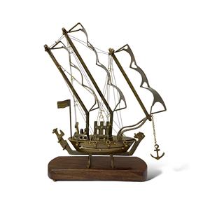 Letrero de Pared de Madera Único con Diseño de Barco de Aluminio sobre Base de Madera SH2 - Product Image 1