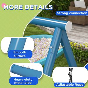 Set Altalena in Metallo 3-in-1 per Bambini 3-8 Anni, Parco Giochi da Giardino con Altalena a Nido e Scivolo a Doppia Seduta, Capacità 160 kg - Product Image 6