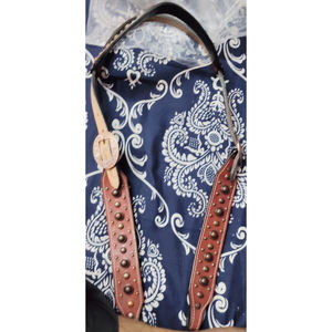 À VENDRE Harnais Western en cuir pour cheval, tête de cheval, couleurs marron, noir, tan, en dollars, 9 $, carte de crédit acceptée, taille full cob Shetland - Product Image 3
