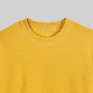 Sweat-shirt à col rond pour homme, couleur jaune moutarde, coupe classique, tricoté, couleur unie, décontracté, manches longues, vêtements d'automne - Product Image 3
