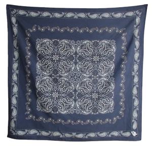 Bandana personnalisée à faible MOQ, impression numérique, vente en gros, foulard décontracté en coton et soie, fait main, carré, pour toutes les saisons - Product Image 1
