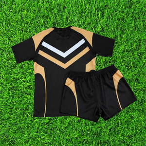 Ensemble d'uniformes de rugby personnalisés pour hommes, maillot à manches courtes et short, vêtements de sport durables et confortables pour les matchs et les entraînements d'équipe - Product Image 2