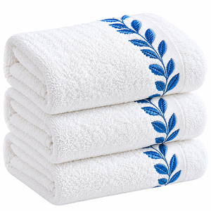Serviette de bain en coton éponge brodée, douce et de haute absorption, pour salle de bain - Product Image 6