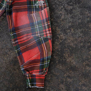 Custom Plaid Zip Hoodie Premium Textured Cotton Fabric Distressed Raw Edge Finish Cropped Streetwear Design OEM ODM Hoodies - Product Image 3
