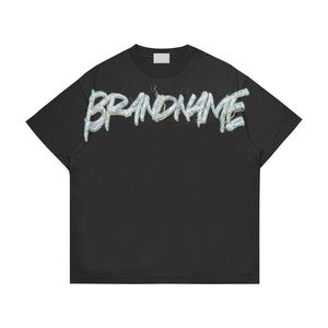 Brandname Men's 2 Piece <b>Set</b> T-Shirt & Shorts Black Street Style Embroidered Logo Summer Wear - Product Image 2