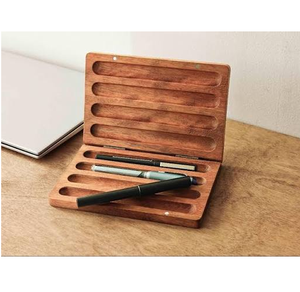 Support à stylos en bois de qualité supérieure avec fentes, boîte à crayons en bois de luxe, best-seller, idéal pour cadeau promotionnel - Product Image 4