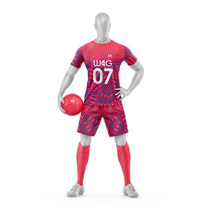 Ensemble maillot et short de football pour homme 100 % polyester imprimé sur mesure, logo frontal, extensible dans quatre directions, respirant, séchage rapide - Product Image 2