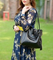 Ensemble de sacs fourre-tout 3 pièces en cuir véritable pour femme, très vendu, avec portefeuille/sac à bandoulière – Grande capacité, fermeture éclair durable