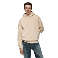 2025 ropa de calle de invierno para hombres sudaderas con capucha bolsillo de canguro Color sólido Material de pana gruesa logotipo personalizado bordado Ajuste de gran tamaño