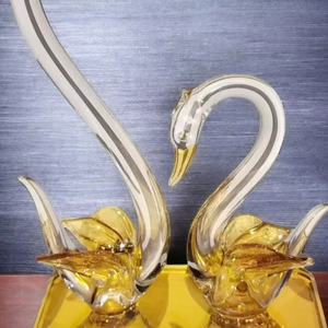 Presse-papiers décoratif artisanal en verre compact, motif ananas Art Déco, canard et oiseaux, pour la maison, le bureau, le tableau de bord de voiture, cadeau d'anniversaire - Product Image 1