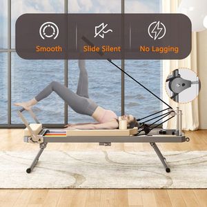 Macchina Pilates Reformer Pieghevole in Lega ad Alta Resistenza per Allenamenti a Casa per Principianti - Product Image 5