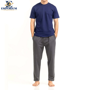 Camisetas de punto 100% algodón para hombre, cuello redondo, color azul, transpirables, de tela suave, estilo urbano, personalizables, de gran venta. - Product Image 3